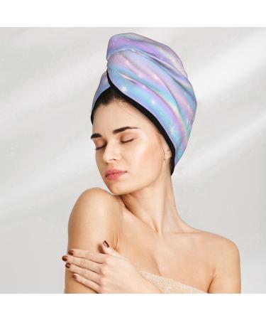 Striped Gradient Microfiber Hair Towel - Soft Super Absorbent & Quick Dry Wrap for Long Curly Thick Hair | Coral Velvet for Women - Buy Online on GoSupps.com
