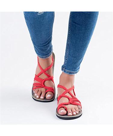 MisFun Bunion Correction Sandals - Women's Wide Width Red Flip Flops for Bunion Pain Relief - Buy Online on GoSupps.com