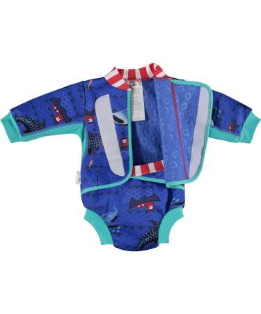 Baby Cosy Recycled Newborn Swimsuit with Leakproof Swim Nappy, Whale Shark Print | 6-12 months - Buy Online on GoSupps.com