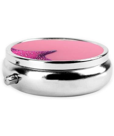 Pink Sand Beach Round Pill Box | 3-Compartment Portable Organizer for Travel & Purse - Buy Online on GoSupps.com