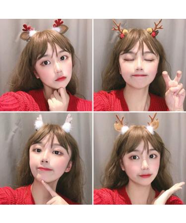 Lurrose Reindeer Antler Hair Clips for Couples | Cute Christmas Ear Hairpins | Festive Party Headgear - Buy Online on GoSupps.com