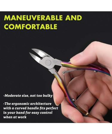 BEZOX Portable Nail Clipper - Surgical Stainless Steel Toenail Clippers for Thick Nails - Rainbow Finish - Buy Online on GoSupps.com