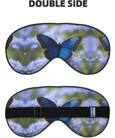 Blue Butterfly Print Eye Mask - Ultra-Soft Light-Blocking for Comfort & Restful Sleep | International Shipping - Buy Online on GoSupps.com