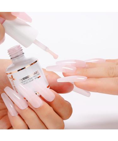 Nicedeco Rubber Base Gel Rosa 15ml - LED UV Soak Off Nail Art Gel for Perfect Manicure | International Shipping Available - Buy Online on GoSupps.com