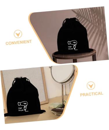 BIUDECO 2pcs Velvet Bag Hair Dryer Travel Bag Hair Dryer Attachments Storage Hair Dryer Bag Black Flannel - Buy Online on GoSupps.com