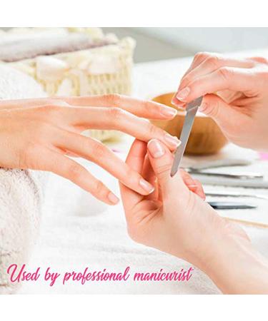 Stainless Steel Diamond Nail File 2-Pack - 7 Inch Double Sided File Buffer for Gentle Nail Shaping - Includes Anti-Slip Handle and Case - Washable Metal File for Nail Art Care - Pedicure Manicure - Buy Online on GoSupps.com