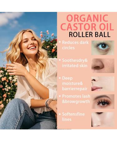 Aiwejay Organic Castor Oil Roll-On with Rose Quartz 100% Pure Cold-Pressed & Unrefined Hexane-Free For skin Eyebrows and Eyelashes 50mL (1.7oz) - Buy Online on GoSupps.com