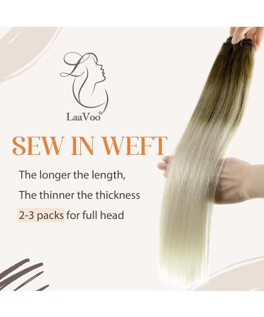 LAAVOO Balayage Real Hair Extensions - Light Brown Ombre Sew In 100g #8/59 45cm - Premium Quality Hairpin Groove Extensions - Buy Online on GoSupps.com