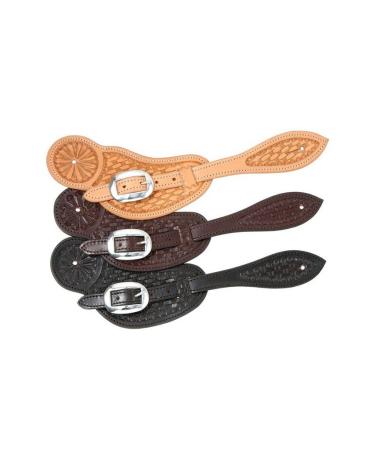 Royal King Basket Stamp Spur Strap Dark Oil