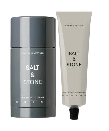 Salt & Stone Sensitive Skin Gel Deodorant + Body Lotion | Santal & Vetiver