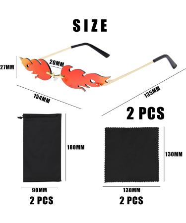 Tagace Retro-Punk Flame Sunglasses Set | 2 Pairs + Cases for Beach & Outdoor Adventures - Buy Online on GoSupps.com