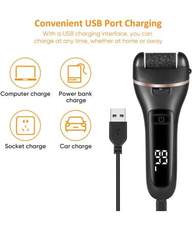 Premium Electric Foot Callus Remover Kit - 18 Pieces for Smooth Feet | Electric Pedicure Dead Skin & Callous Remover Tool (Black - Buy Online on GoSupps.com