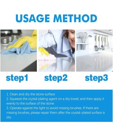 Stone Stain Remover Cleaner Stone Crystal Plating Agent Stone Stain Remover Kitchen Marble Cleaner Stone Crystal Plating Brighten Luster Agent Clean (2pcs) - Buy Online on GoSupps.com