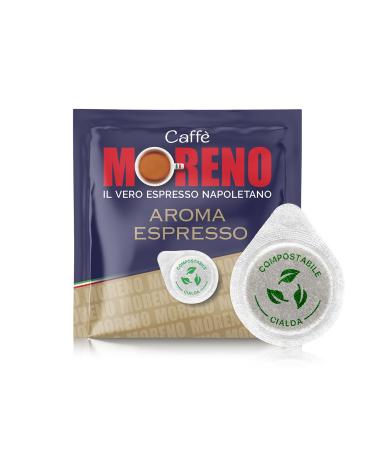 CAFFE' MORENO CAFFE' MORENO - 600 compostable coffee pods compatible with ESE44 mm pod coffee machines strong and full-bodied taste 7 g pod Aroma Espresso Bar