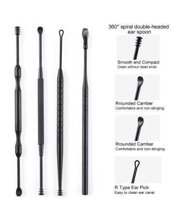 Tingdongwei 5-in-1 Stainless Steel Ear Cleaner Set - Reusable Ear Wax Removal Kit for Adults & Children - Black Storage Box Included - Buy Online on GoSupps.com