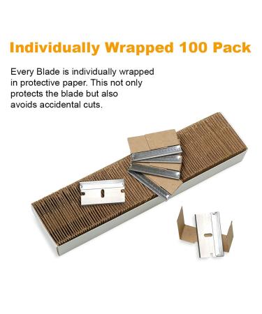 CANOPUS Single Edge Industrial Razor Blades - Made in USA - Heavy Duty Straight Edge Razors - Box & Carton Cutter Replacement Blades - Glass & Paint Scraper Razor Blades - 100 Count - Buy Online on GoSupps.com