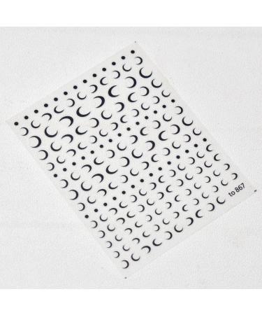 Ultra-Thin Black White DIY Art Design Moon Manicure Decal Nail Stickers(A) - Buy Online on GoSupps.com