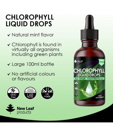 High Strength 100mg Chlorophyll Drops for Water 100ml - Made in UK by New Leaf Products - Buy Online on GoSupps.com