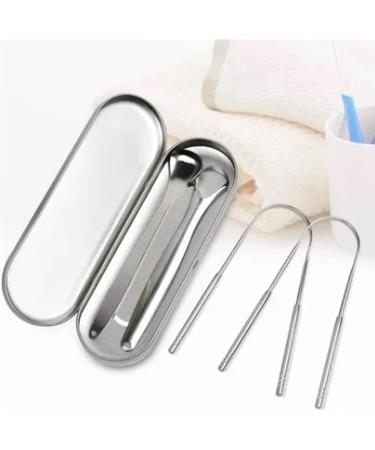 Stainless Steel Tongue Scraper Set - Safe & Effective Tongue Cleaner for Home Use | International Shipping - Buy Online on GoSupps.com