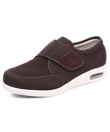 Diabetic Shoes Lightweight Comfy Men's Wide Width Shoes Plus Fertilizer Widening Foot Swelling Shoes for Swollen Feet Plantar Fasciitis 11 Brown