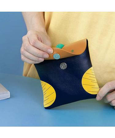 Portable Sanitary Napkin Storage Bag - Faux Leather Period Menstrual Cup Pouch & Organizer for Women/Girls - Orange - Buy Online on GoSupps.com