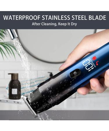 Beard Trimmer for Men - 5 in 1 Electric Grooming Kit with LED Display Waterproof Rechargeable Razor Mustache & Nose Hair Trimmer - Gradient Blue - Buy Online on GoSupps.com