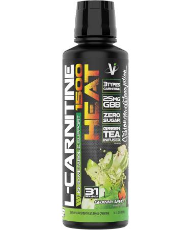VMI Sports L-Carnitine 1500 Heat | Stimulant-Free Thermogenic Support | 1500mg L-Carnitine Liquid | Granny Apple Flavor - Buy Online on GoSupps.com