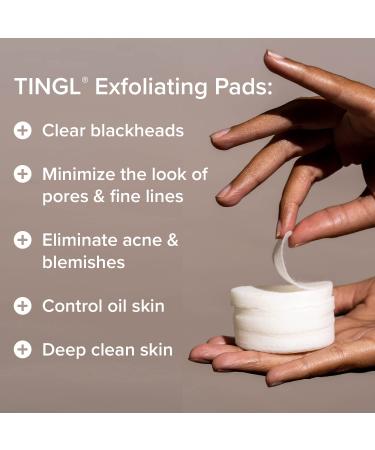 tingl Exfoliator Pads - Anti Aging Acne Treatment with Glycolic, Lactic & Salicylic Acid - Pore Minimizer & Blackhead Remover - Buy Online on GoSupps.com