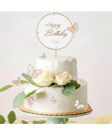 11 Pcs Butterfly Cake Toppers 3D Butterfly Cake Decorations with Happy Birthday Acrylic Mixed Size Cake Toppers for Baby Girls Women's Mommy's Birthday Cake Cupcake Decorations - Buy Online on GoSupps.com