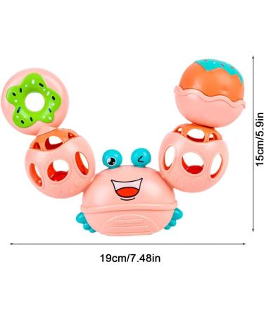 Abbto Babyrassel Crab Shape Newborn Toy - Soft Sensory Ball & Calming Bite Ring for Babies - Buy Online on GoSupps.com