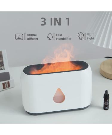 Flame Aroma Diffuser - Essential Oil Aromatherapy Humidifier with Night Light, Timer & Adjustable Brightness - Quiet Scent Diffuser for Home & Office (White) - Buy Online on GoSupps.com