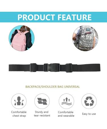 Adjustable Chest Strap Backpack - 2 Pack Nylon Chest Strap with Buckle for School Bags & Hiking | Heavy Duty Quick Lock Shoulder Straps - Black - Buy Online on GoSupps.com