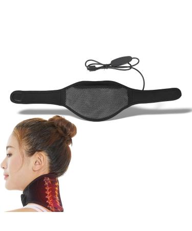 Heated Neck Massager with 5 Speed Vibration Massage Washable USB Heated Neck Wrap for Home Use Office Work