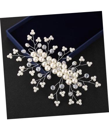 FRCOLOR Wedding Hair Comb Tiara Bridal Hair Comb Crystal Hair Comb Wedding White Soft Chain Bride Bride Comb - Buy Online on GoSupps.com