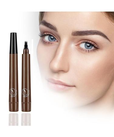 Upgrade Magic Eyebrow Pencil 2024 3D Waterproof Microblading Eyebrow Pen 4 Tipped Precise Brow Pen Waterproof Makeup Contouring Pen Fine Stroke Creates Natural Makeup Effect (Dark Brown A) Dark Brown A
