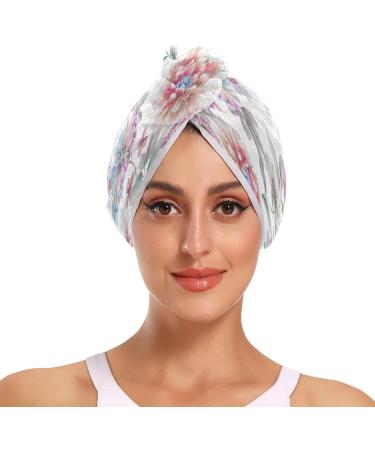 Color Flowers Dry Hair Cap - Quick Drying Towel Set with Button Headband | Super Absorbent & Soft Comfort - Perfect for All Hair Types | International Shipping Available - Buy Online on GoSupps.com