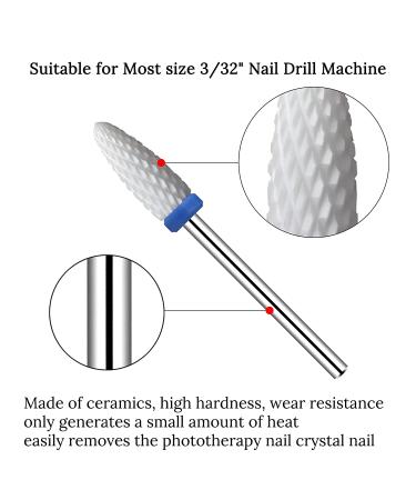 Ceramic Nail Drill Bits Set - Professional 10Pcs 3/32 Cuticle Remover for Acrylic Gel Nails - Crystal Nail Extension Tool - Nail Removal Kit - 10 Count - Buy Online on GoSupps.com