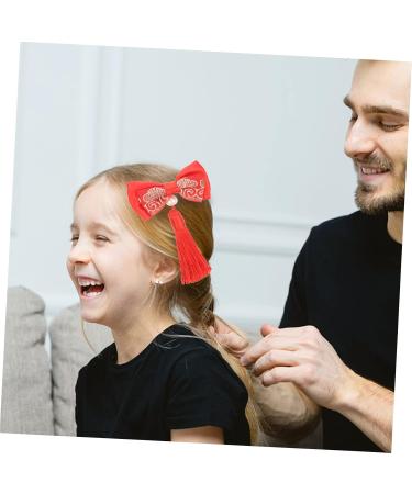 Beaupretty bow hairpin bows alligator clips spring festival hair clips spring festival headpiece chinese hair bow kids hair accessories red bow clip bows festive baby girl headgear Baby - Buy Online on GoSupps.com