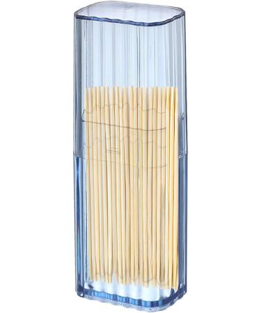 Jimtuze Acrylic Qtip Holder & Travel Case - Transparent Storage for Cotton Swabs Dental Floss & Hair Accessories - Blue - Buy Online on GoSupps.com