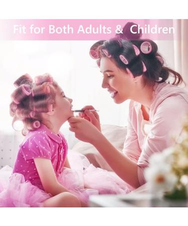 URAQT Hair Rollers Set - 18 Pcs Hair Curlers Styling Kit with Pins - No Heat Damage DIY Hair Styling Tools - Pink - 24pcs - Buy Online on GoSupps.com