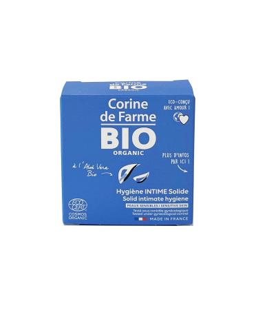 Corine de Farme - Solid Soap for Intimate Hygiene with Aloe Vera - Certified Organic Ecocert - Fragrance Free, Tested under Gynecological Control