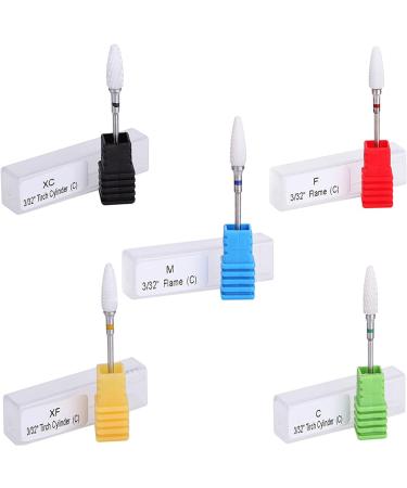 YUEMING 5pcs Ceramic Nail Drill Bits Set - Professional Cuticle Clean & Gel Removal Kit - 3/32 Safety Grinding Wheel for Manicure & Pedicure - Buy Online on GoSupps.com