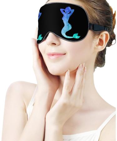 Watercolor Mermaid Sleep Mask - Adjustable Eye Cover for Sleeping, Travel, and Nap - Blocks Light for Men and Women - Buy Online on GoSupps.com