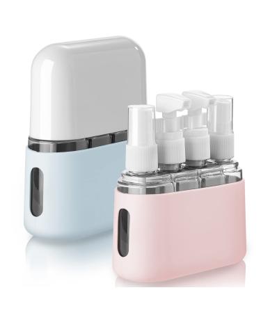 Madenia travel bottles set toilet article 50 ml clear air travel containers 4 pieces of liquid container for cosmetics with label and storage box blue and pink - Buy Online on GoSupps.com
