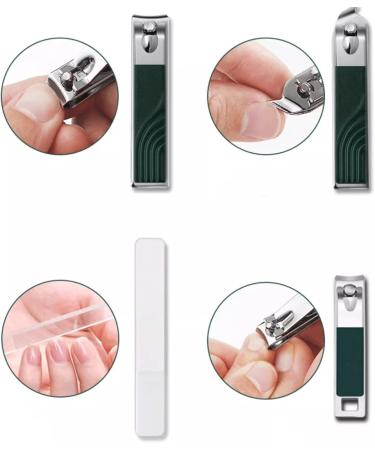 Nail Clippers Set Large Open Flat Mouth Anti-Splash Nail Clippers Set of Nail Clippers Beveled Mouth Single Ladies Household Large Nail Clippers Nail Care kit(Light Green) - Buy Online on GoSupps.com