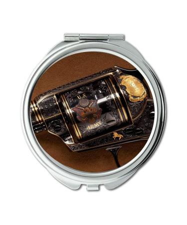 Mirror Travel Mirror pistol shrimp Round Mirror new gun pocket mirror portable mirror