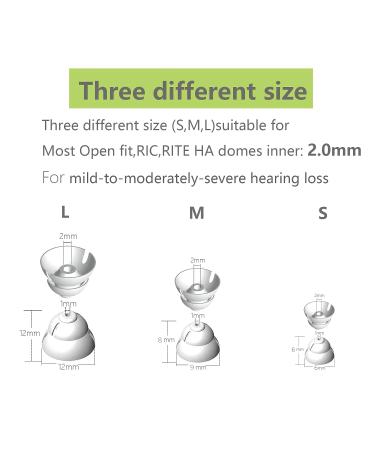 Double Layer Hearing Aid Amplifier Domes Set (7mm/9mm/12mm * 12 Packs) for Open Fit RITE - Includes Carry Case - Buy Online on GoSupps.com