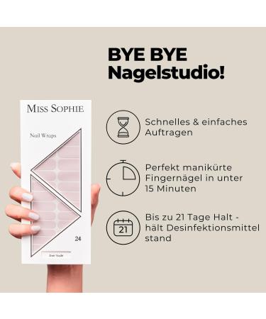 Original Miss Sophie Nail Foils - Ever Nude | 24 Ultra-Thin Nail Polish Strips for Finger & Toenails | Adheres to Natural Acrylic Gel & Shellac Nails - Buy Online on GoSupps.com