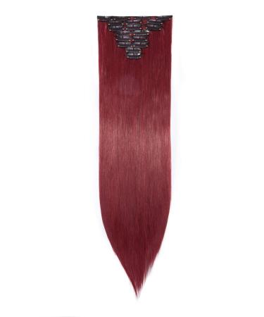 S-noilite clip in Extensions hair extension smooth 8 Part Set 18 Clips 8PCs full of heads like real hair 66cm chestnut brown mix dark red 66 cm chestnut brown mix dark red
