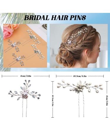 Crystal Wedding Hair Vine & Pearl Pins Set - Handmade Bridal Hair Accessories - Buy Online on GoSupps.com